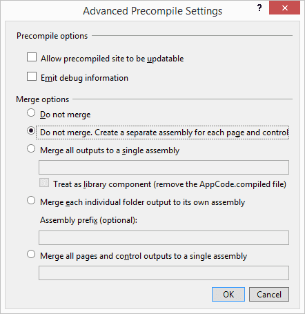 Precompile settings