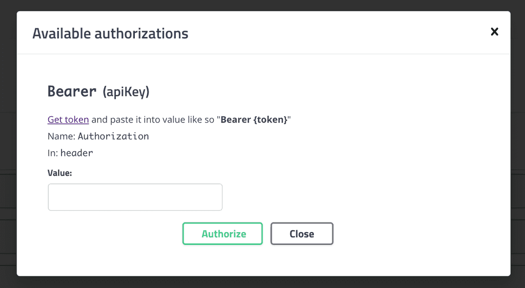 swagger ui 3 authorization popup