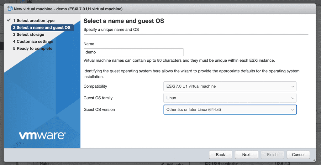 Other Linux 64 bit Guest OS